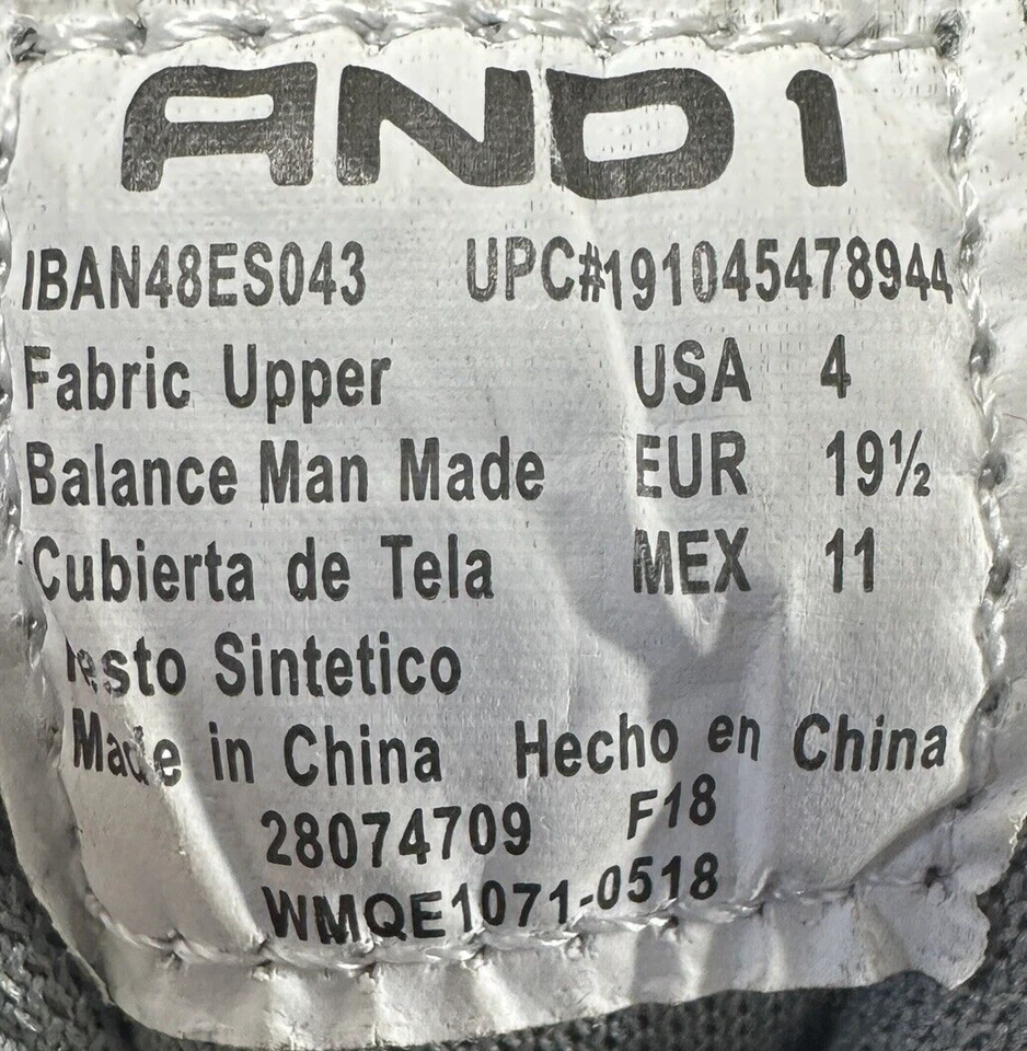 AND1 Zapatillas Niños Niños Talla 4 Gris Lona Tela Escuela Informal Foto 2 de 4