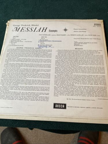 HANDEL - MESSIAH EXCERPTS = TEST PRESSING 2 X ONE SINGLE SIDED RECORDS - Imagen 4 de 5