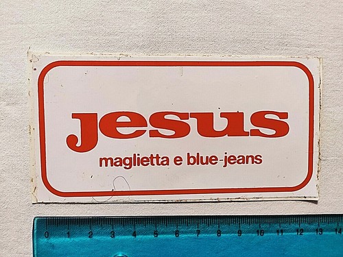 Pegamento Jesus Ts azul vaqueros años 80 años 80 pegatina original