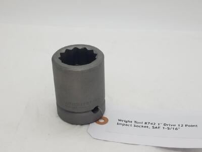 Wright Tool 8742 1'' Drive 12 Point Impact Socket, SAE 1-5/16''