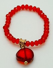 handmade bohemian style red color Beaded round charm Stretch fashion Bracelets