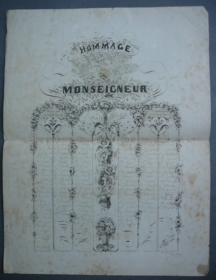 CALLIGRAPHIE. Méthode d.Ecriture. Hommage à Monseigneur. XIXè Siècle. - Photo 1/1