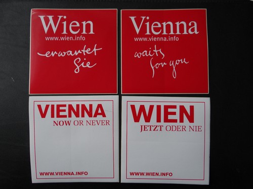 4 Aufkleber: "Wien / Vienna" aus Österreich, neu, englisch und deutsch