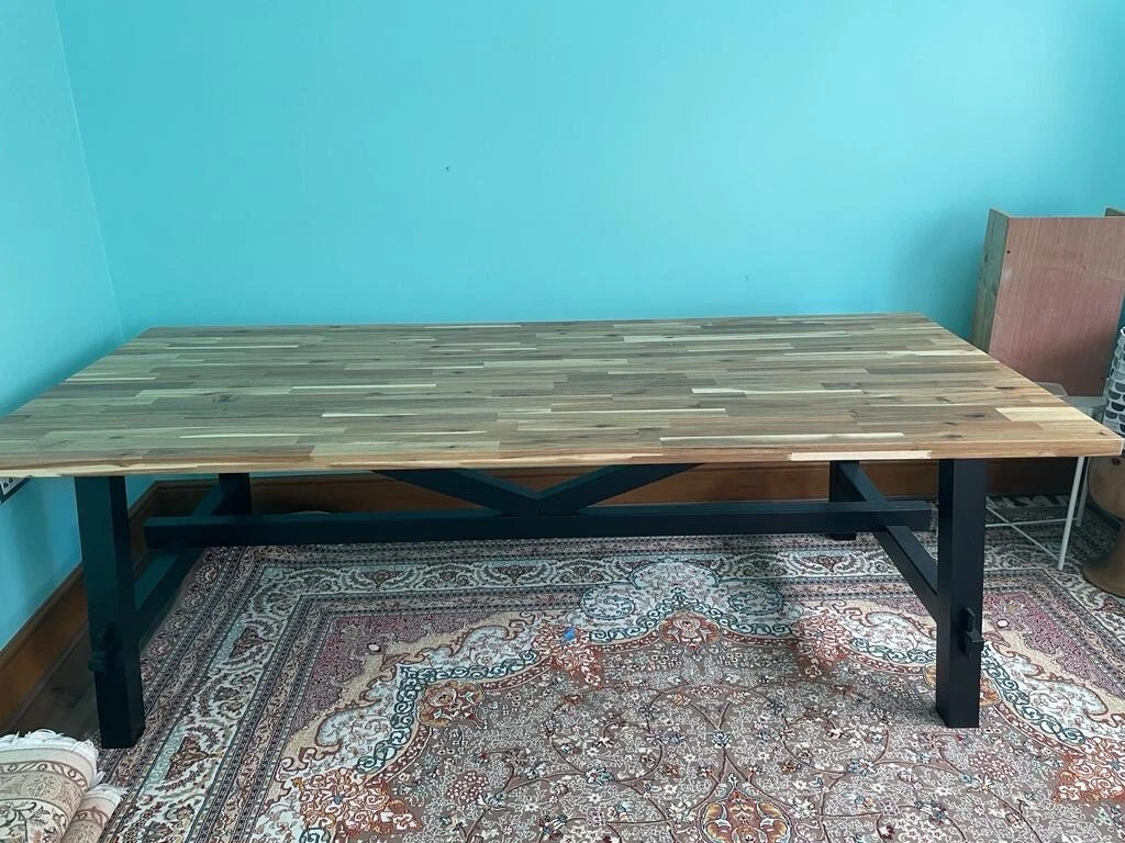 LARGE IKEA SOLID OAK DINING TABLE 235cm By 101cm eBay