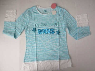 So Wear it Declare Girl Plus Sz 12.5 LongSleeve blue Sequins Best friend Top NWT