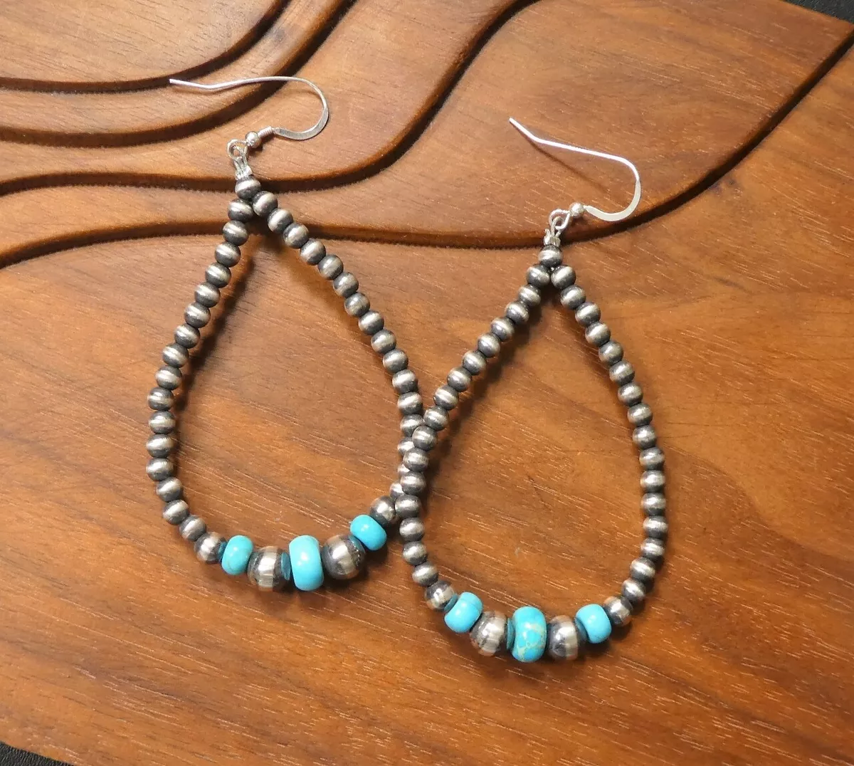 Navajo pearl hoop earrings deals