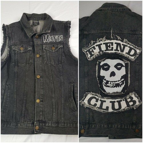 Misfits Fiend Club Vest Black Denim 