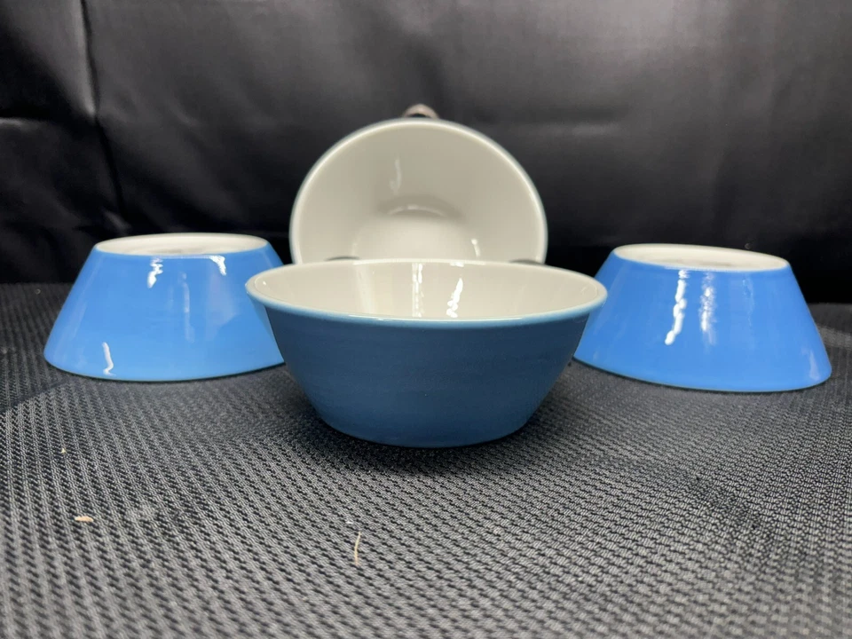Set of 4 ~ Shenango Comtempra "BABY BLUE" USA ~ Dessert Bowls ~ 5 1/4" x 2" Deep - Image 2 of 4