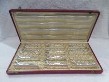 Magnifique figurine animaux repos 11 couteaux bronze argenté français 1930