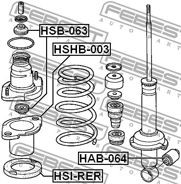 HSB-063 FEBEST Spacer Bush, shock absorber for ACURA,HONDA,HONDA (DONGFENG)