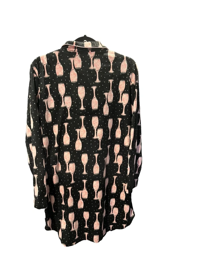 Camisa para dormir de vellón Charter Club Wine Glasses talla XL Foto 4 de 4