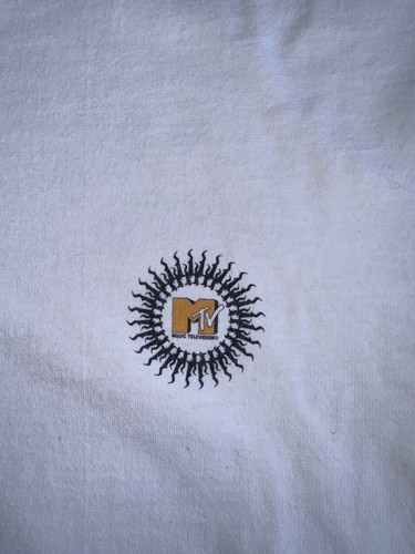 T-shirt MTV uomo XL vintage anni 90 calligrafia logo musica televisione promo tee - Foto 4 di 8