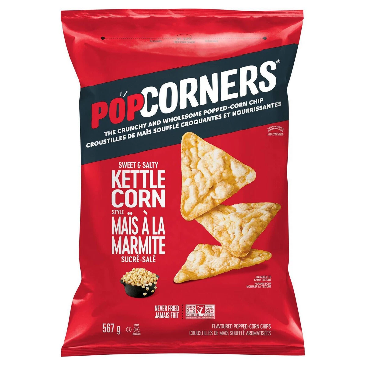 2 Pack PopCorners Sweet Salty Kettle Corn Style Flavoured Popped