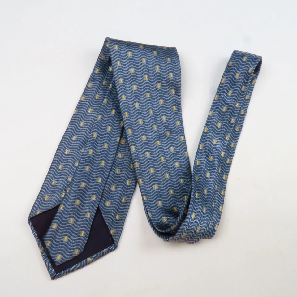 Van Heusen синий волны горошек геометрический абстрактный мужской галстук 58 x 3,75 современный - Изображение 4 из 4