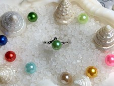 925 Sterling Silver Wire Wrap Pearl Fashion Ring Band Adjustable