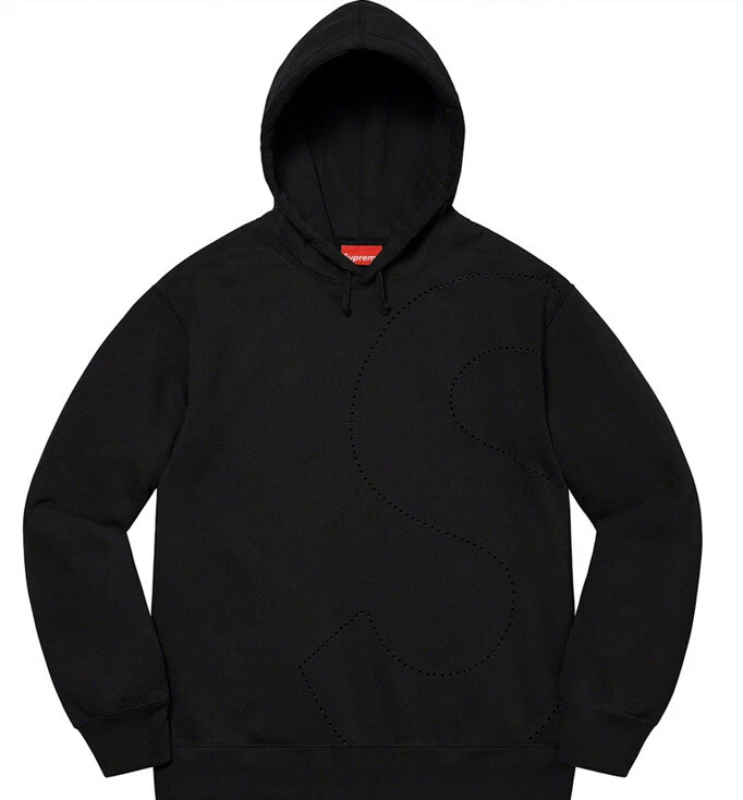 Sweat à capuche Supreme Laser Cut logo S grand noir