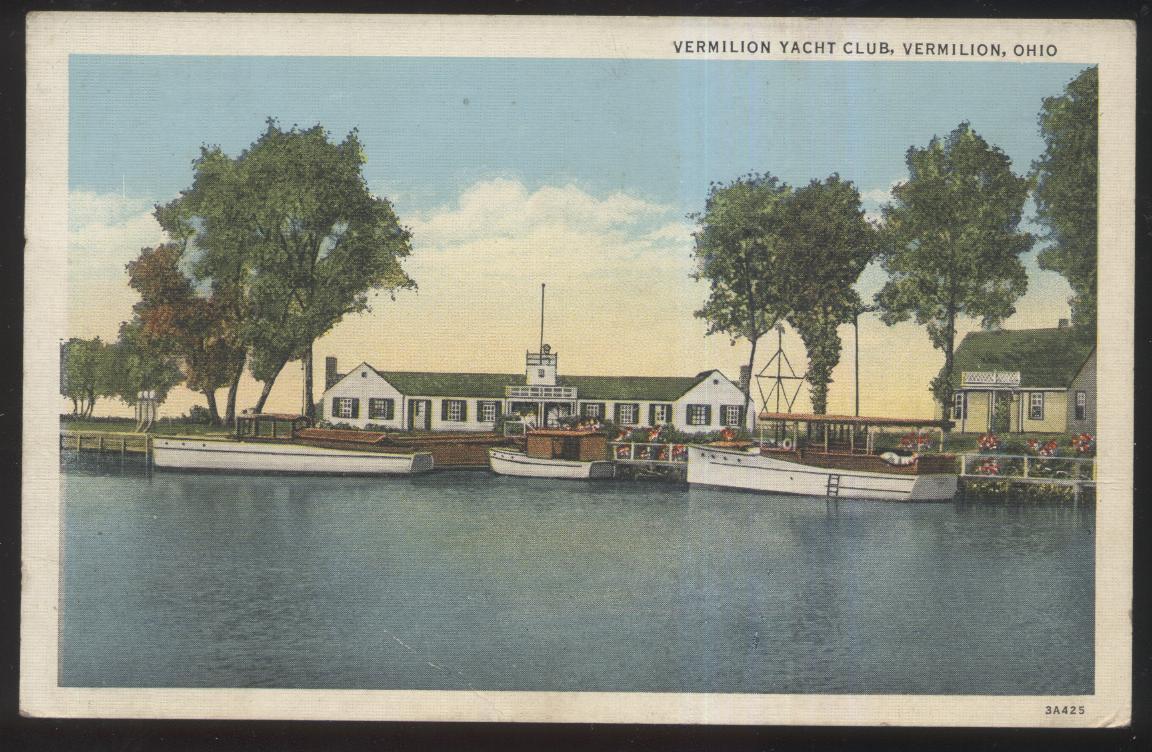 Postcard VERMILION Ohio/OH Yacht Club House Dock & Boats view 1920's eBay
