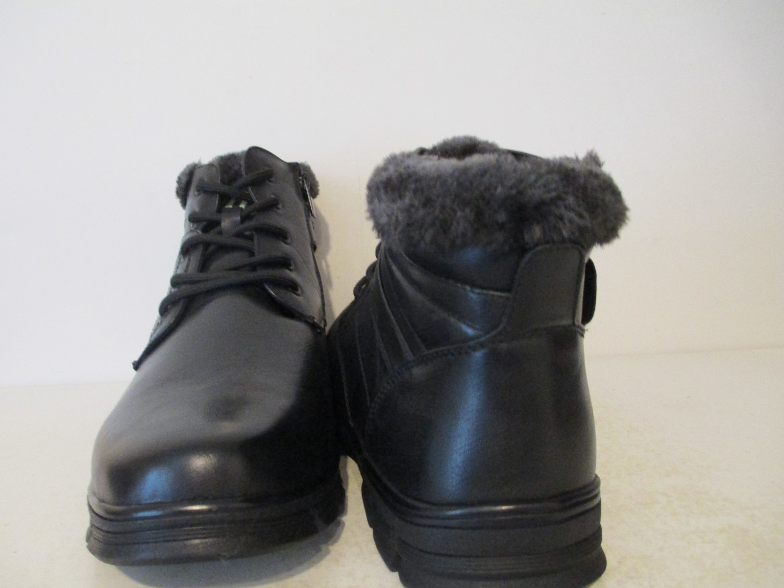 718 Mens 6420 Casual Winter Ankle Boots Lace or Zip Insulated Black Sz