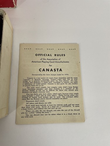 Juego de Cartas Canasta De Colección Por Continental Caja Original Bandeja Marbelize Completa - Imagen 6 de 12