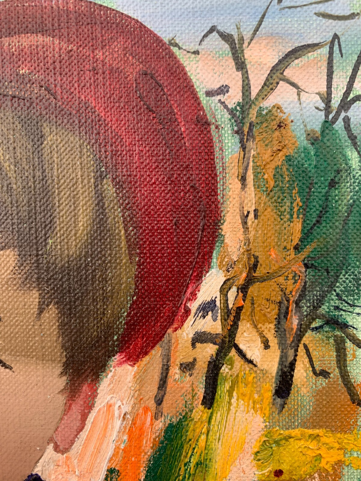 Nino GIUFFRIDA (1924) Child with Apples and Cherries Wide-eyed Children