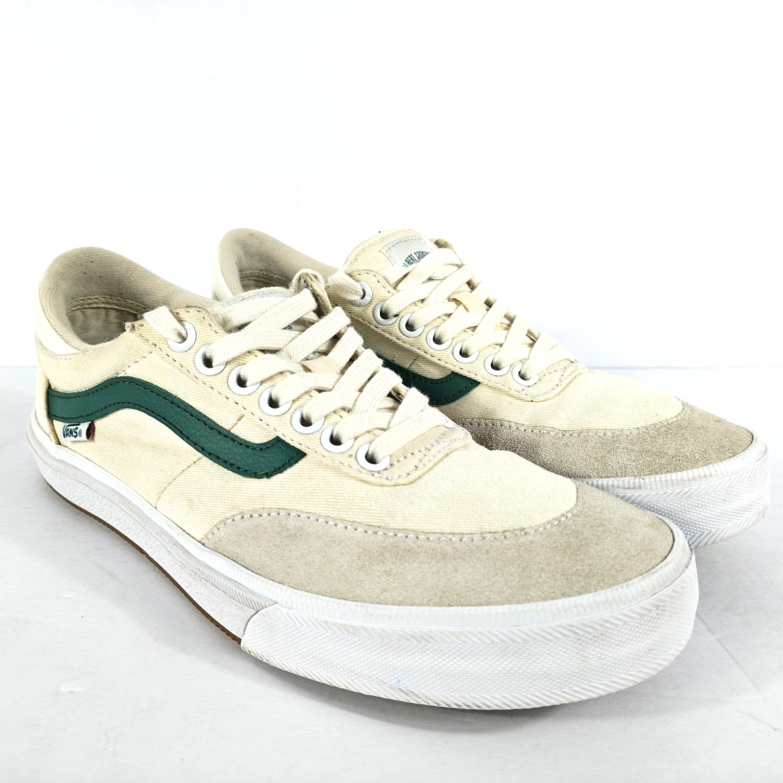 Vans Gilbert Crockett Pro Skate Shoes Men’s Size 7.5 White Green Suede Sneakers