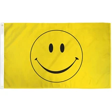 YELLOW SMILEY FACE 3'x5' NOVELTY POLY FLAG