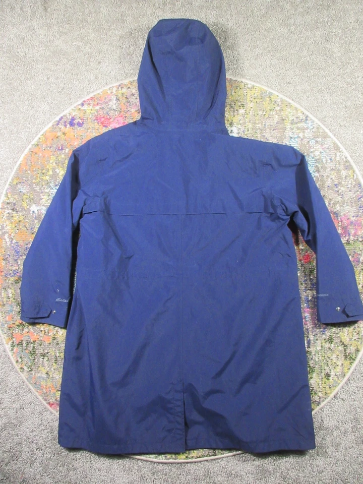 Chaqueta de Lluvia Eddie Bauer Weatheredge Parka Para Mujer 2X Azul Marino Costura con Capucha Sellada Usada en Excelente Condición Foto 2 de 4