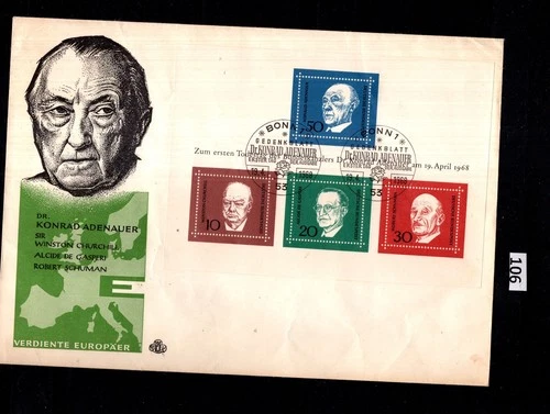 // GERMANY 1968 - FDC - FAMOUS PEOPLE - W.CHURCHILL
