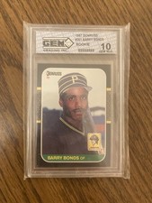 BARRY BONDS 1987 DONRUSS ROOKIE RC BASEBALL CARD #361 GRADED GEM MINT 10. rookie card picture