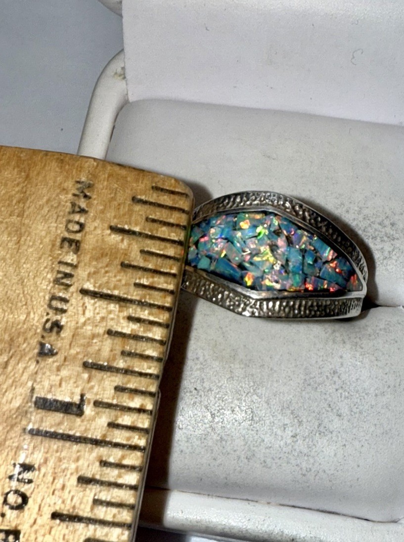 ESTATE Solid Sterling Silver Crushed Natural Boul… - image 4