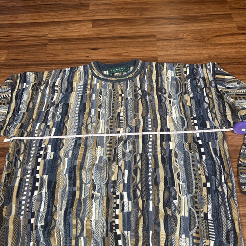 Tundra Canada Vintage Sweater 3D Knit Biggie Coogi-Style Cosby Men’s XL Rap Hip - Picture 4 of 11