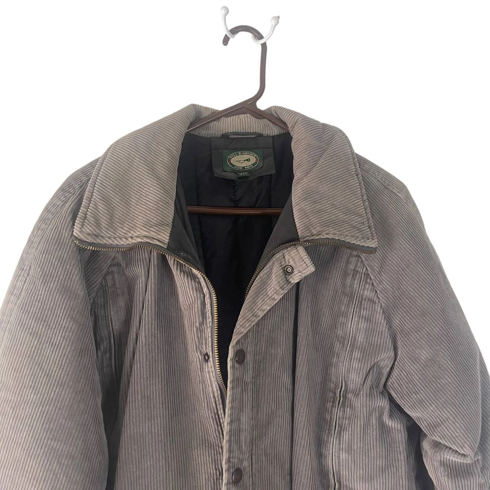 Abrigo Hill & Archer Vintage Años 90 Para Hombre Talla Grande Pana Tareas Gris  Foto 2 de 4