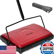 Alpine Triple Brush Manual Carpet Sweeper Non-Electric Multi-Surface Floor Clean