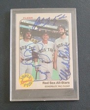 1983 Fleer # 629 Carl Yastrzemski / Eckersley / Clear Autograph Signed Red Sox