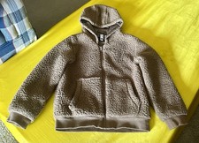 Size 6 Kids Well Made  Warm Sherpa Tan/Brown Coat With Hood, Fully Lined