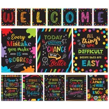 Decorably 15 Chalkboard Welcome Back to School Bulletin Board Decorations