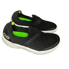 Oofos Women's OOmg Low Mesh Shoes Black/White Size 7.5 Casual Comfort