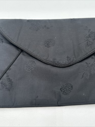 Black Floral All Silk Clutch - Picture 3 of 18