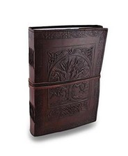 10" Handmade Leather Journal tree of life embossed Writing Pad Blank Notebook
