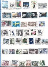 timbres obliteres sur   LA SUEDE