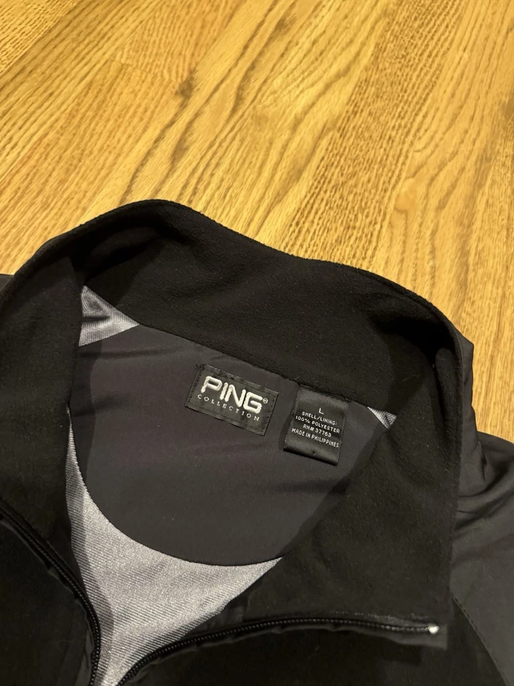 PING Golf Cremallera Pullover Forrado Polar Chaqueta Para Hombre Talla Grande Negro Logo Porsche Foto 3 de 4