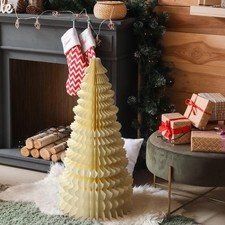 Modern Christmas Decorations 2 ft Honeycomb Paper Christmas Trees Boho Large ...