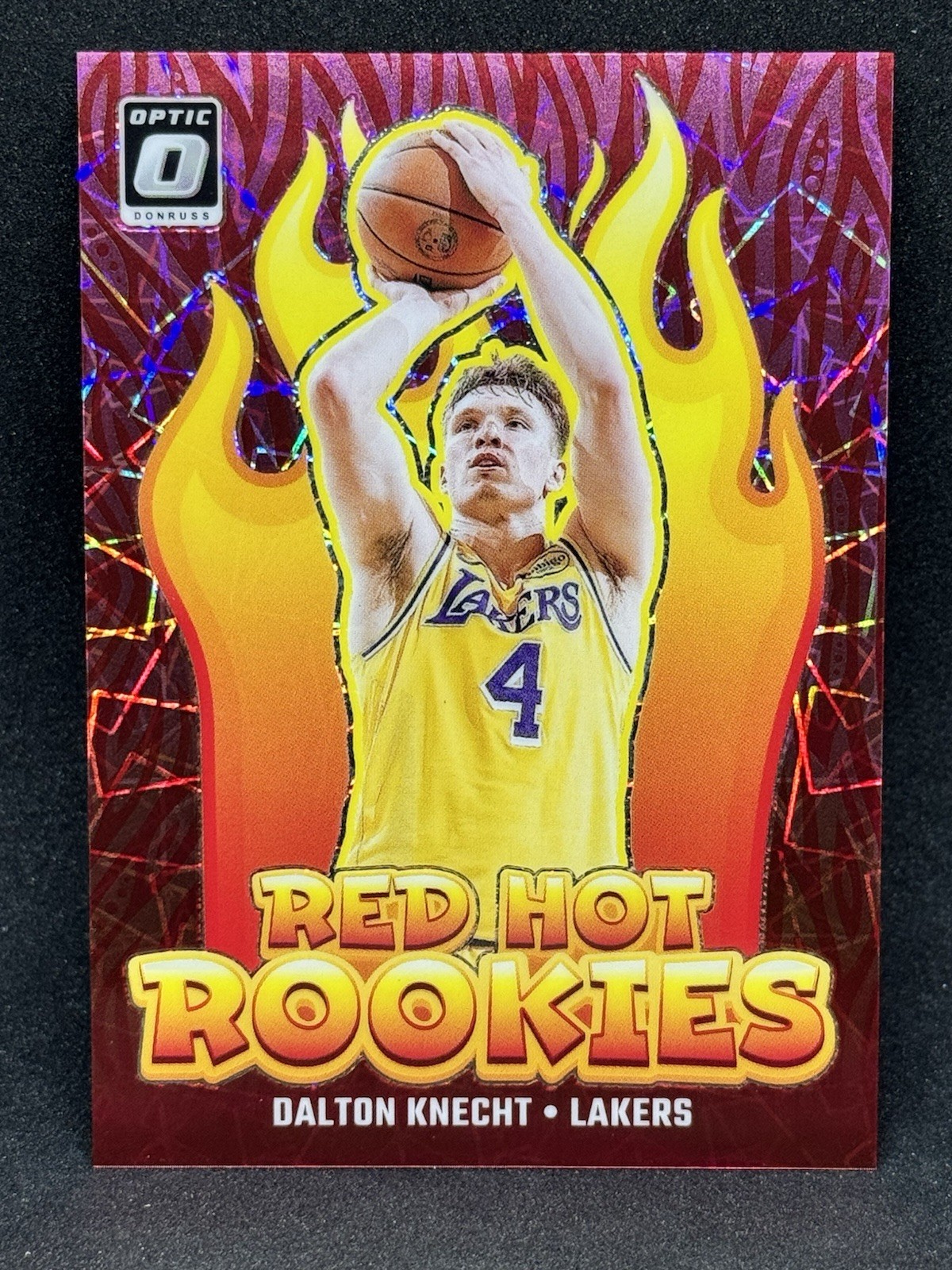 Dalton Knecht 2024-25 Donruss Optic Red Hot Rookies #10 Pink Velocity Prizm /79