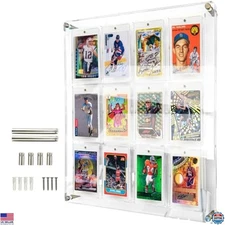 Acrylic One Touch Card Slab Display Case 12 Pack for 35pt Sports Cards - Clear