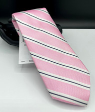 Tommy Hilfiger Men's Silk Blend Tie  Pink  Striped  MSRP: NEW 69.50