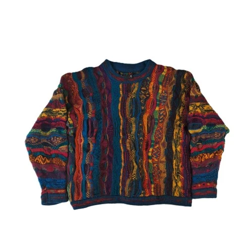 VTG 90s Coogi Australia Knit Sweater Mens Small Bold 3D Colourful Rare Jumper