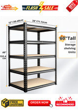 Heavy Duty 5-Tier Metal Storage Rack 2000 lbs Adjustable Steel Garage Shelf Unit