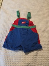 VTG Oshkosh'b Gosh Toddler Color Block 80 Shortalls Size 24 M