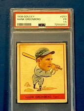 1938 HANk GREENBERG GOUDEY HEADS UP Baseball Card. #253 Detroit TIGERS. PSA 1.5 