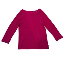 Karen Scott Red Ribbed 100% Cotton Sweater Wo...